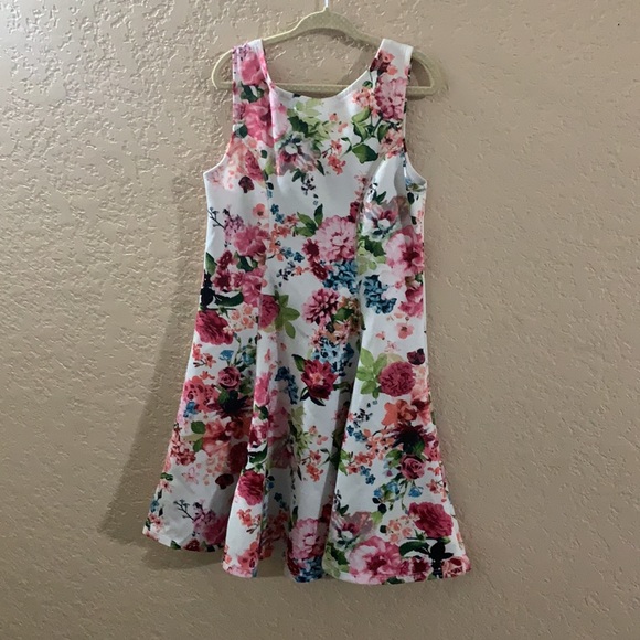 Knit Works Dress girls small sleeveless white pink flowers size S - Picture 2 of 2